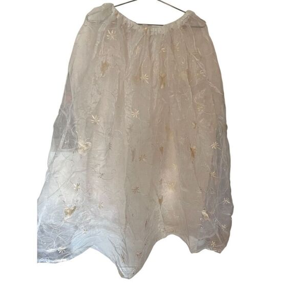 No Brand Dresses & Skirts - floral and butterfly gold embroidery sheer fairy maxi skirt sz S/m